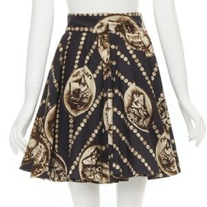 Inspired Couture Baroque Print Pleated Cotton Skirt - Size 6 Dolce Gabana
